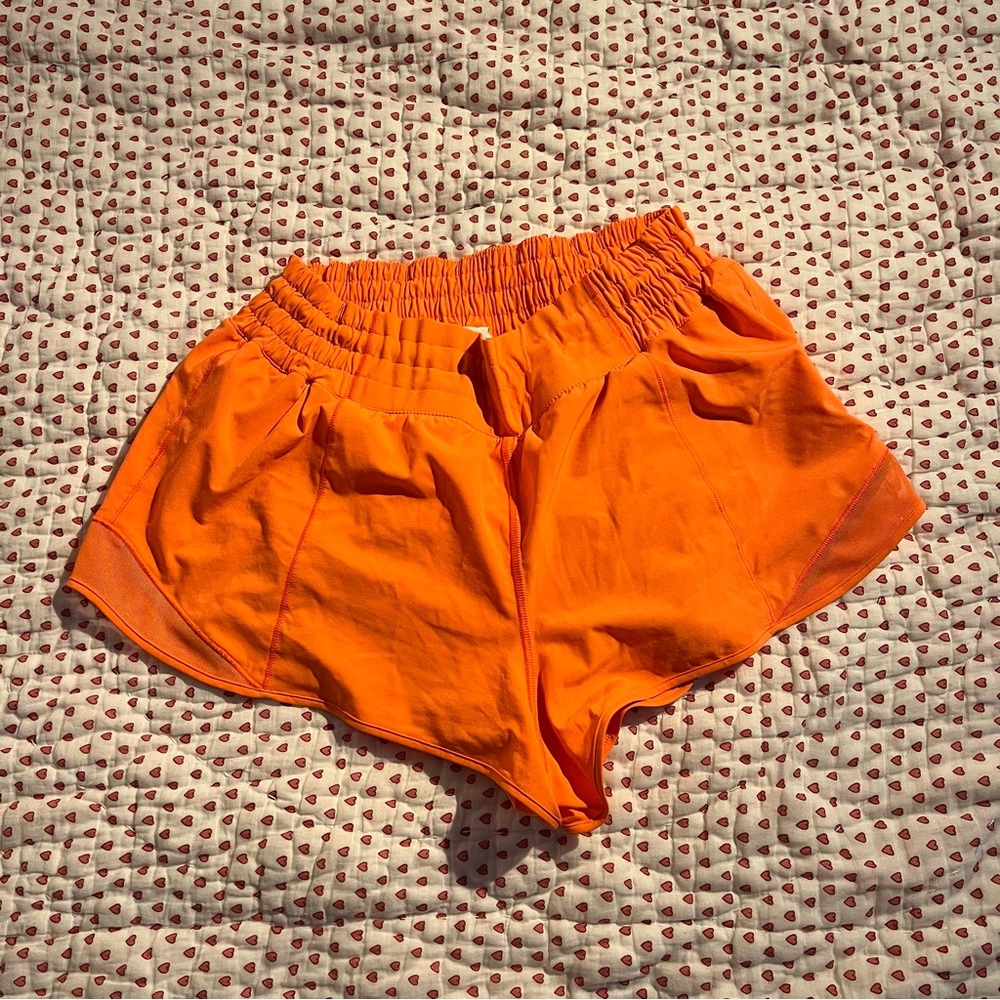 Lululemon Highlight Orange Hotty Hot Shorts